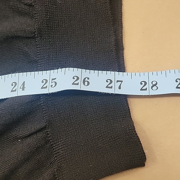 joseph&Iyman Mens Size XL 100% Extra Fine Merino Wool Black Sweater, 1/4 Button - Picture 8 of 9